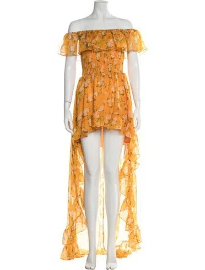 Pre-owned Caroline Constas Silk Long Dress In Orange