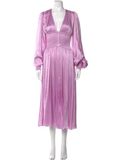 Pre-owned Caroline Constas Silk Long Dress In Purple