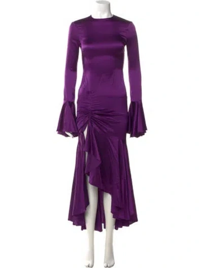 Pre-owned Caroline Constas Silk Long Dress In Purple