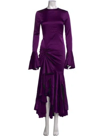 Pre-owned Caroline Constas Silk Long Dress In Purple