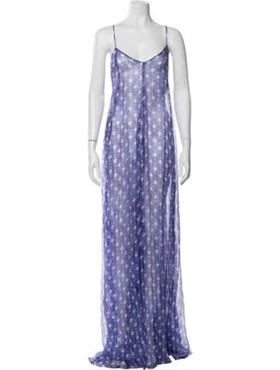 Pre-owned Caroline Constas Silk Long Dress In Purple