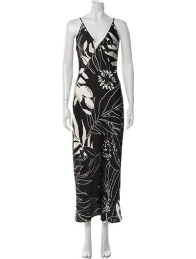 Pre-owned Caroline Constas Silk Long Dress W/ Tags In Gray