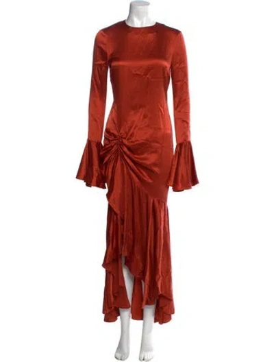 Pre-owned Caroline Constas Silk Long Dress W/ Tags In Orange