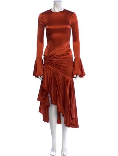 Pre-owned Caroline Constas Silk Long Dress W/ Tags In Orange