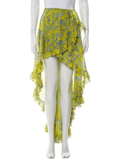 Pre-owned Caroline Constas Silk Long Skirt W/ Tags In Yellow