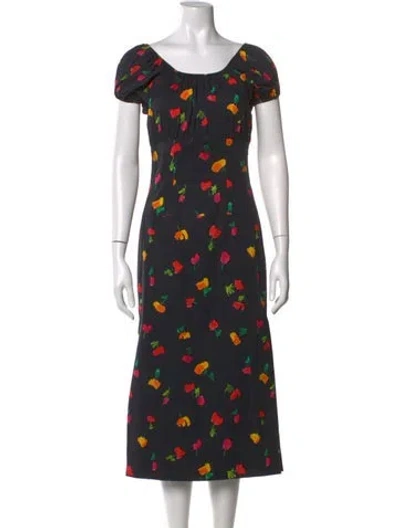 Pre-owned Caroline Constas Silk Midi Length Dress In Black