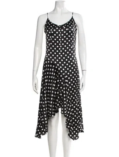 Pre-owned Caroline Constas Silk Midi Length Dress In Black