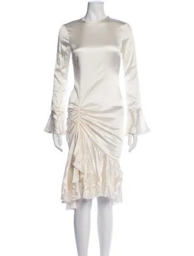 Pre-owned Caroline Constas Silk Midi Length Dress In Neutral