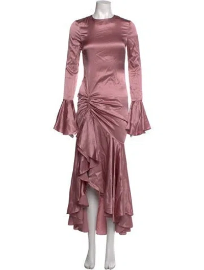 Pre-owned Caroline Constas Silk Midi Length Dress W/ Tags In Pink