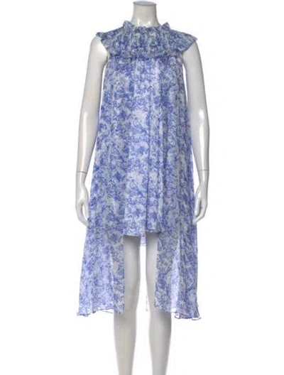 Pre-owned Caroline Constas Silk Midi Length Dress In White
