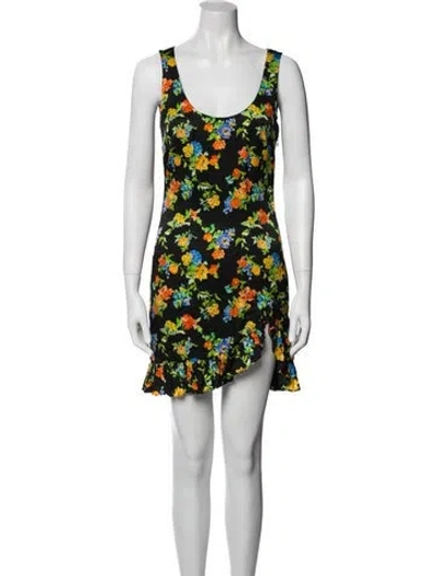 Pre-owned Caroline Constas Silk Mini Dress In Black