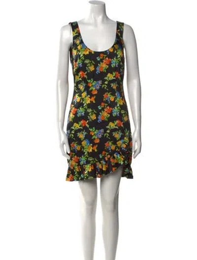 Pre-owned Caroline Constas Silk Mini Dress In Black