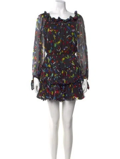 Pre-owned Caroline Constas Silk Mini Dress In Black