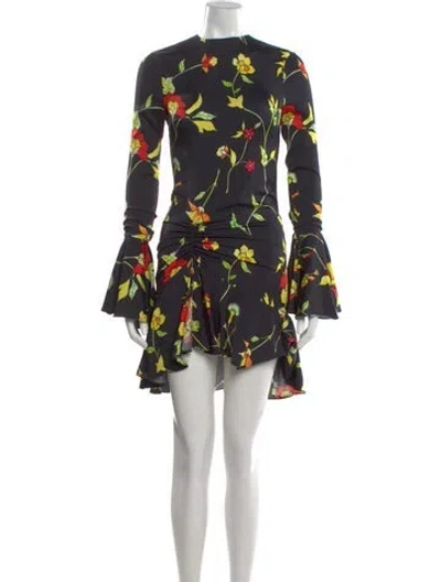 Pre-owned Caroline Constas Silk Mini Dress In Black