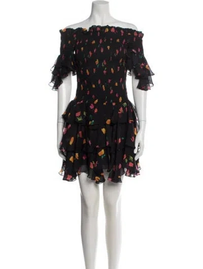 Pre-owned Caroline Constas Silk Mini Dress In Black