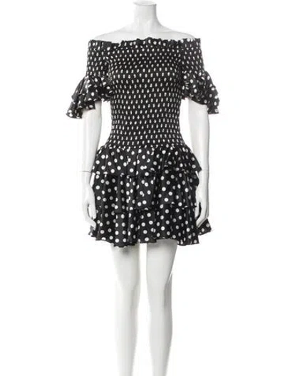 Pre-owned Caroline Constas Silk Mini Dress In Black