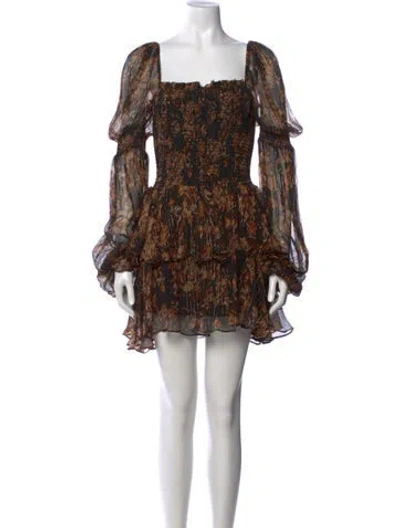 Pre-owned Caroline Constas Silk Mini Dress In Black