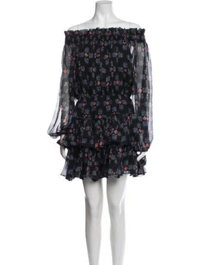 Pre-owned Caroline Constas Silk Mini Dress In Black