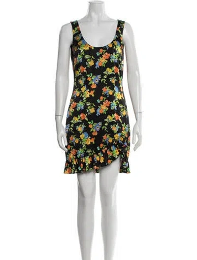 Pre-owned Caroline Constas Silk Mini Dress In Black