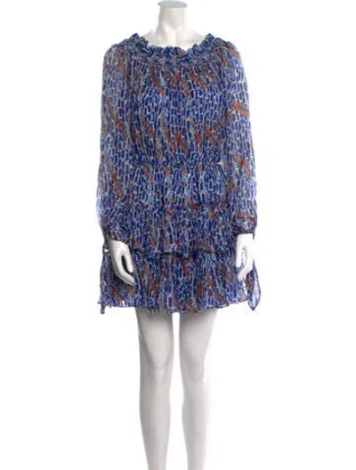 Pre-owned Caroline Constas Silk Mini Dress In Blue