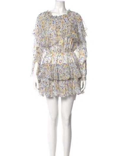 Pre-owned Caroline Constas Silk Mini Dress In Blue