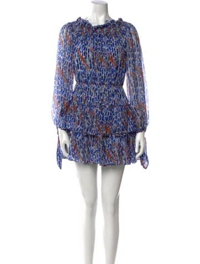 Pre-owned Caroline Constas Silk Mini Dress In Blue