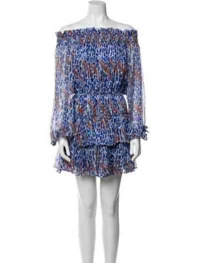 Pre-owned Caroline Constas Silk Mini Dress In Blue