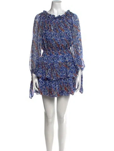 Pre-owned Caroline Constas Silk Mini Dress In Blue