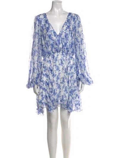 Pre-owned Caroline Constas Silk Mini Dress In Blue