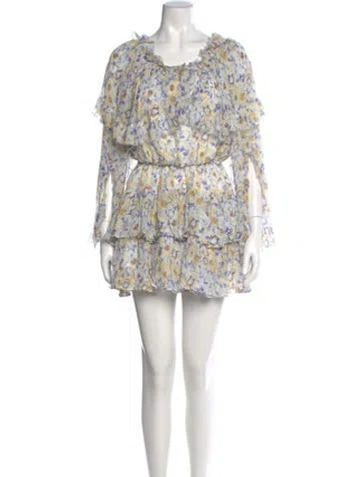 Pre-owned Caroline Constas Silk Mini Dress In Blue