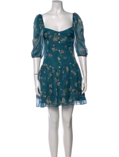 Pre-owned Caroline Constas Silk Mini Dress In Blue