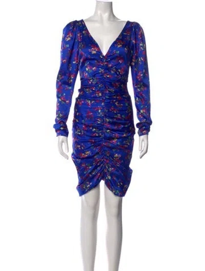 Pre-owned Caroline Constas Silk Mini Dress In Blue