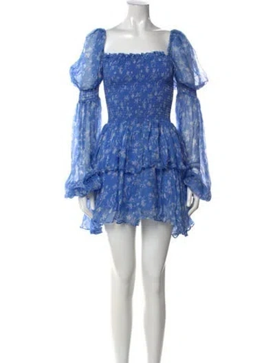 Pre-owned Caroline Constas Silk Mini Dress In Blue