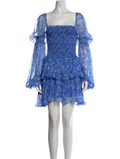 Pre-owned Caroline Constas Silk Mini Dress In Blue