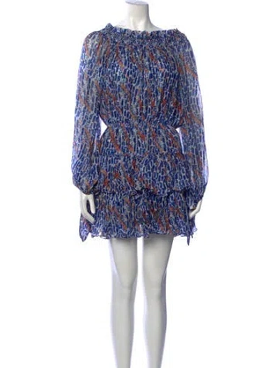 Pre-owned Caroline Constas Silk Mini Dress In Blue