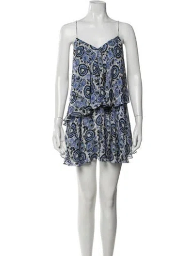 Pre-owned Caroline Constas Silk Mini Dress In Blue/white
