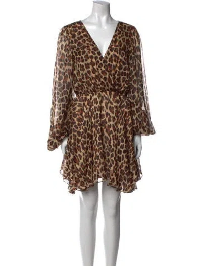Pre-owned Caroline Constas Silk Mini Dress In Brown