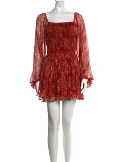 Pre-owned Caroline Constas Silk Mini Dress In Gold/orange