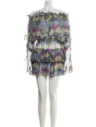 Pre-owned Caroline Constas Silk Mini Dress In Green