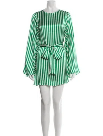 Pre-owned Caroline Constas Silk Mini Dress In Green