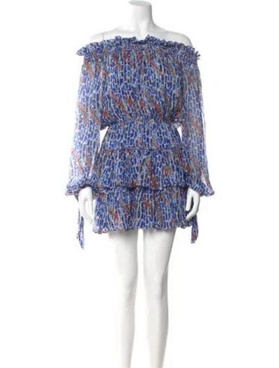 Pre-owned Caroline Constas Silk Mini Dress In Multi