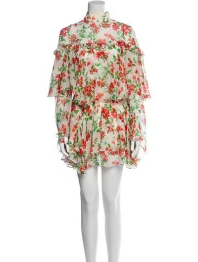 Pre-owned Caroline Constas Silk Mini Dress In Neutral