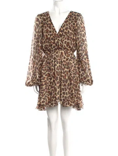 Pre-owned Caroline Constas Silk Mini Dress In Neutral