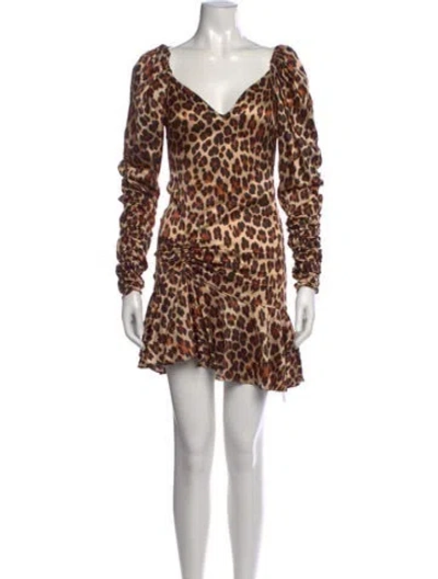Pre-owned Caroline Constas Silk Mini Dress In Neutrals