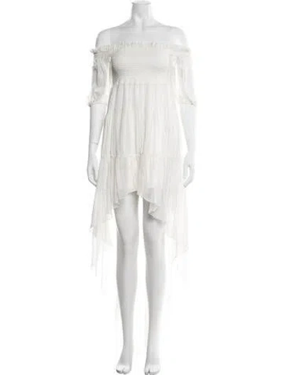 Pre-owned Caroline Constas Silk Mini Dress In Neutrals