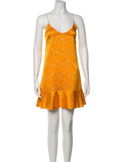 Pre-owned Caroline Constas Silk Mini Dress In Orange