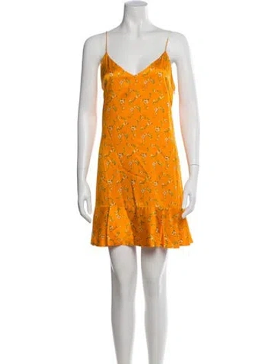 Pre-owned Caroline Constas Silk Mini Dress In Orange