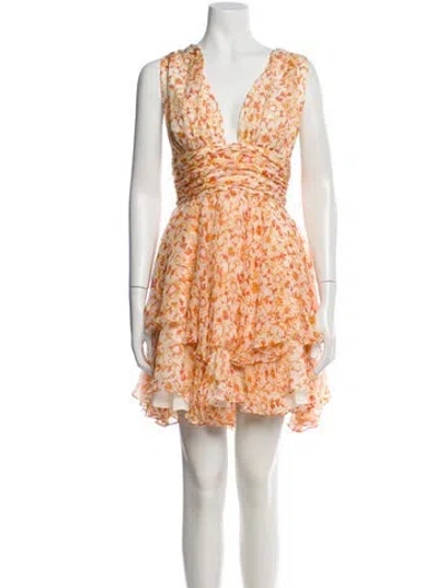 Pre-owned Caroline Constas Silk Mini Dress In Orange