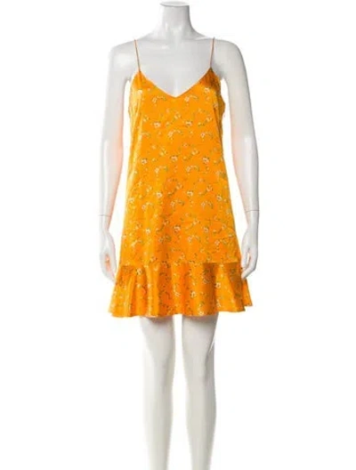 Pre-owned Caroline Constas Silk Mini Dress In Orange