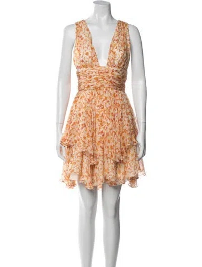Pre-owned Caroline Constas Silk Mini Dress In Orange